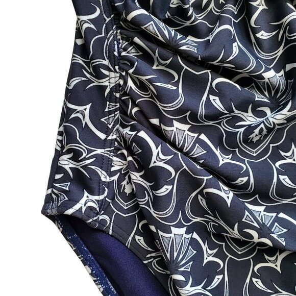 Bond-Eye Australia Navy Blue and White Print Swimsuit Size 4 - Picture 8 of 16